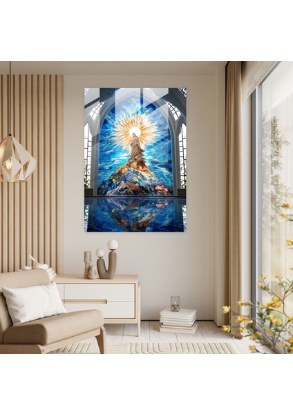 Mosaik Kilise Cam Tablosu - Kilise Zarafet Titizlikle Düzenlenmiş Duvar Dekorasyonu fiyatları
