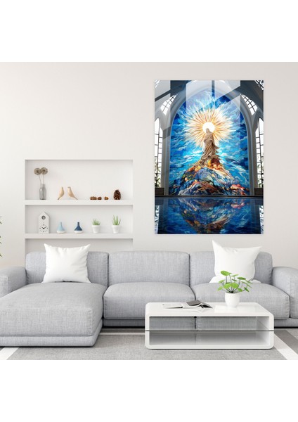 Mosaik Kilise Cam Tablosu - Kilise Zarafet Titizlikle Düzenlenmiş Duvar Dekorasyonu modelleri