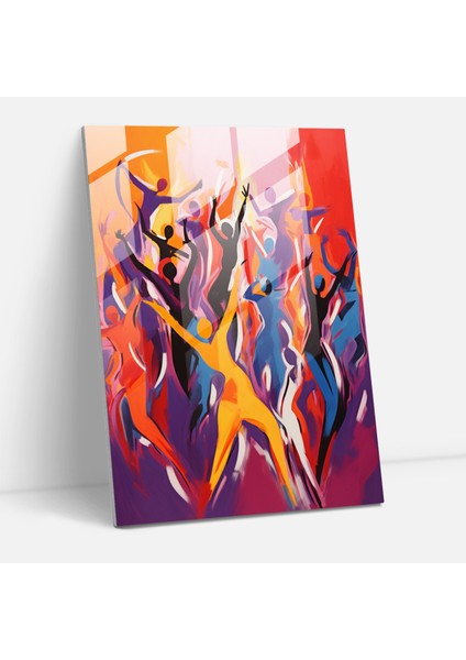 Afro Dans Cam Tablo - Afro Afro Temalı Modern Sanat Cam Duvar Sanatı