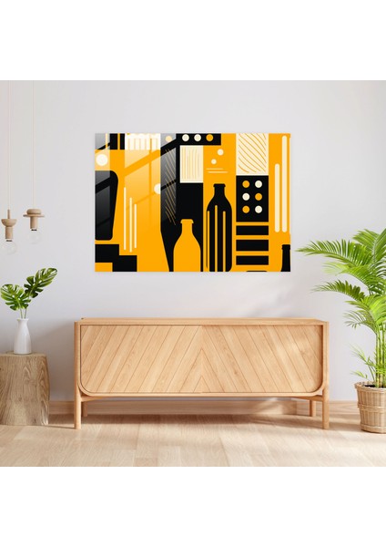 Bira Duvar Dekorasyonu - Cam Tablo Geometrik Bira Deseni fiyatları