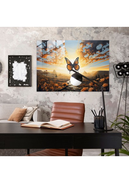 Hayalperest Kelebek Cam Tablo - Kurutulmuş Kelebekler Duvar Dekorasyonu Cam Sanat Hayalperest Manzara fiyatları