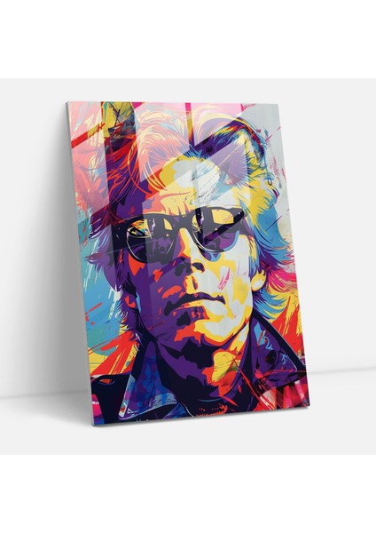 Andy Warhol Modern Sanat - Canlı Portre - Andy Warhol Duvar Dekorasyonu Modern Sanat Cam Tablo