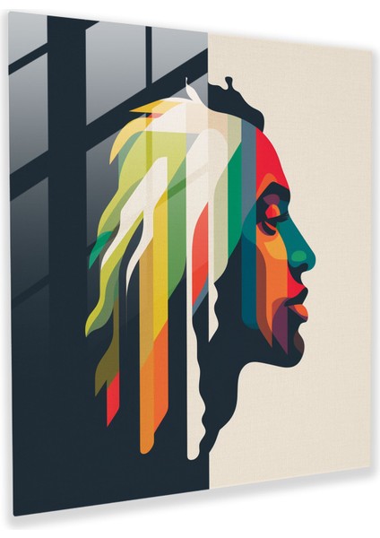 Minimalist Bob Marley Cam Tablosu - Bob Marley Modern Sanat Duvar Dekorasyonu