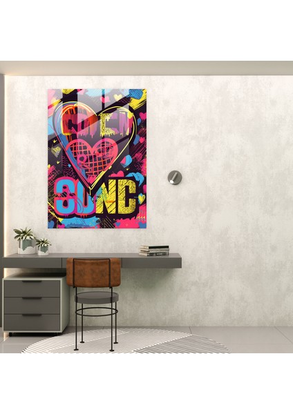 Andy Warhol Modern Sanat Cam Tablo Duvar Dekorasyonu - Sevgi Temalı Typografi Cam Tablo fiyatları