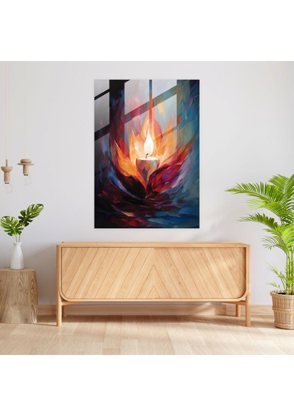 Cam Tablo Mum Alevi - Mum Modern Sanat Mum Alevi modelleri