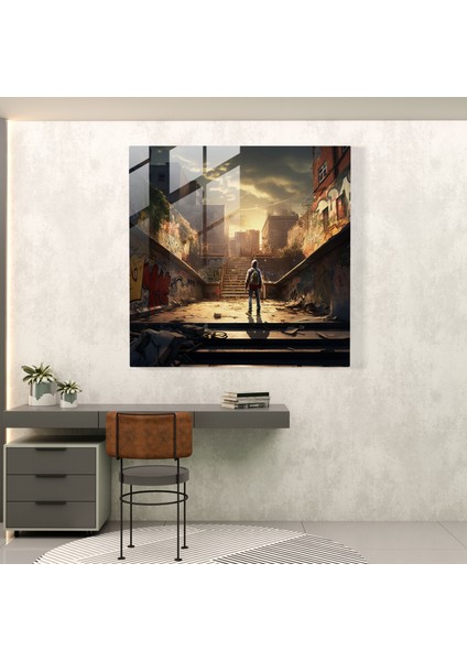 Modern Kent Dokulu Cam Tablo - Modern Sanat Cam Sanatı fiyatları