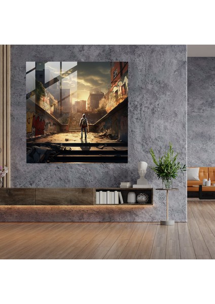 Modern Kent Dokulu Cam Tablo - Modern Sanat Cam Sanatı modelleri