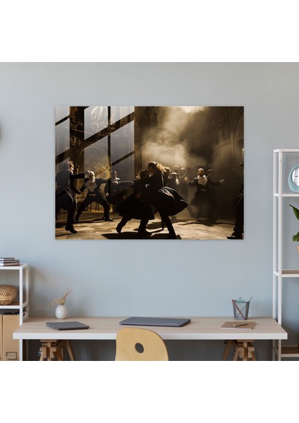 Caravaggio Tarzı Cam Sanatı - Cam Tablo Yoğunluk Dramatik Sahne fiyatları