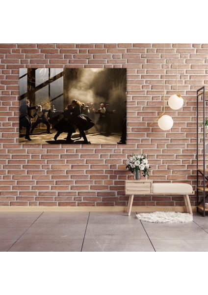Caravaggio Tarzı Cam Sanatı - Cam Tablo Yoğunluk Dramatik Sahne modelleri