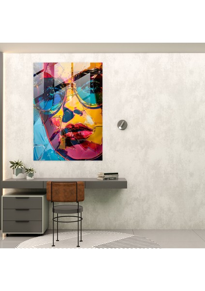 Andy Warhol Cam Tablo Renkli Portre - Ev Dekorasyonu Için Andy Warhol Cam Duvar Sanatı modelleri
