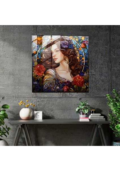 Zarif Çiçek Desenli Cam Tablo fiyatları