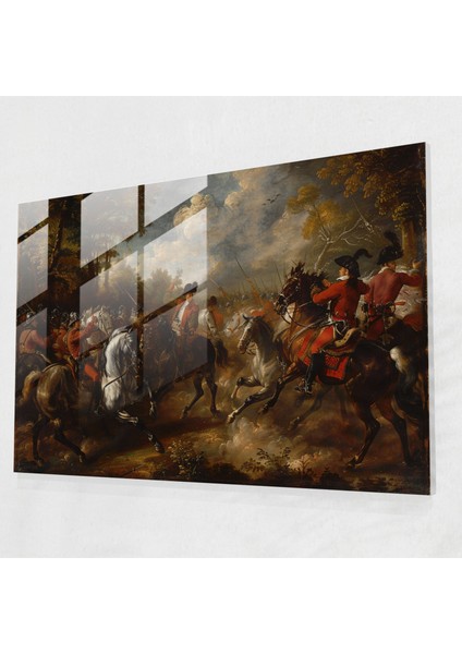 Dinamik Savaş Sahnesi Cam Sanatı - Barok Cam Duvar Sanatı Cam Sanatı Barok Tarzı Resim