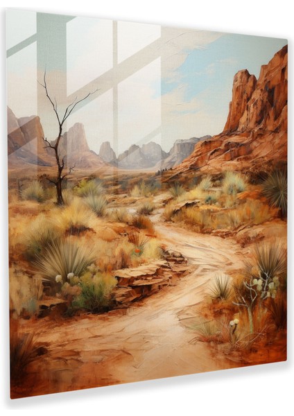 Country Tarzı Vahşi Doğa Cam Tablo - Çöl Modern Sanat Country Çekicilik Cam Sanat