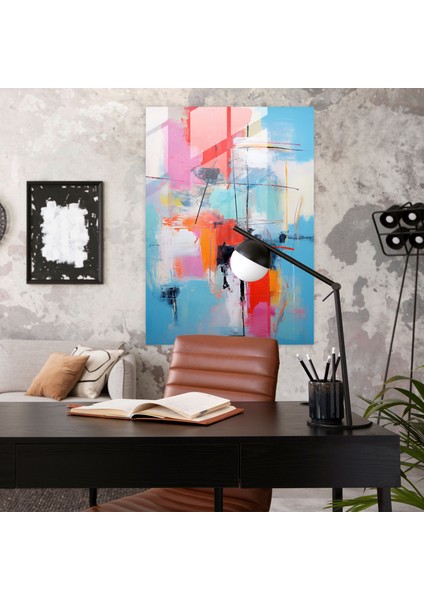 Basquiat Cam Tablo Sanatı - Cesur Renk Paletli Cam Tablo fiyatları