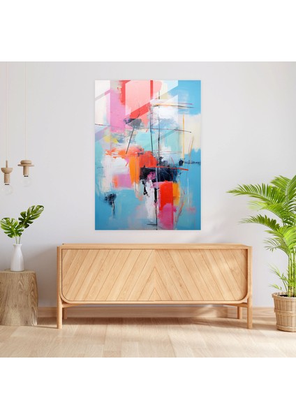 Basquiat Cam Tablo Sanatı - Cesur Renk Paletli Cam Tablo modelleri