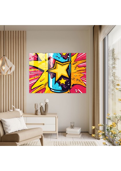 Pop Art Bira Bardağı Baskısı - Bira Cam Sanatı Cam Duvar Sanatı Modern Sanat modelleri