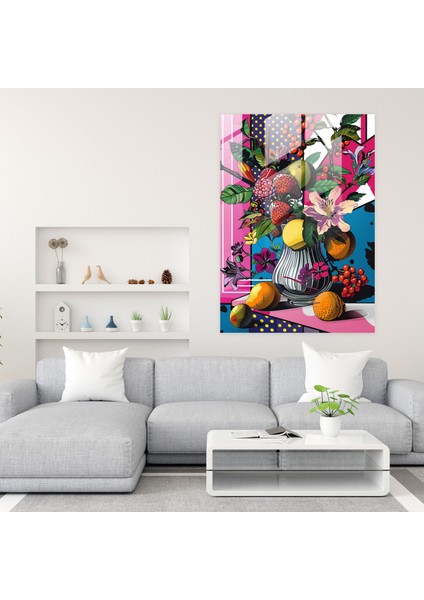 Pop Art Natürmort Cam Tablo - Klasikizm+Popart Modern Sanat Duvar Dekorasyonu modelleri