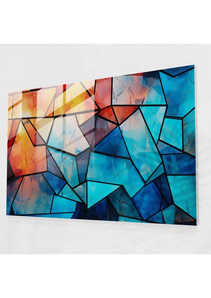 Blockchain Cam Duvar Sanatı - Modern Sanat Cam Sanatı Duvar Dekorasyonu