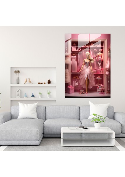 Barbie Dolap Cam Tablo - Barbie Cam Sanatı Duvar Dekorasyonu Zarafet modelleri