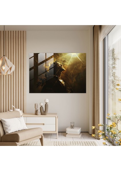 Caravaggio Tarzı Işıltılı Işık Cam Tablo - Ev Dekorasyonu Modern Sanat modelleri