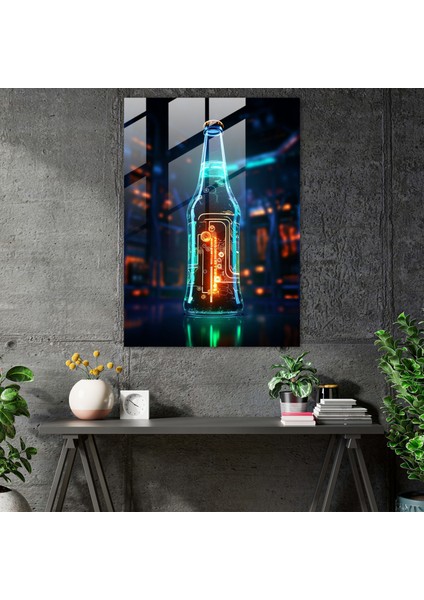 Bira Bardağı Baskı Heykel - Bira Gelecekçi Dijital Sanat Cam Duvar Sanatı Ev Dekorasyonu fiyatları