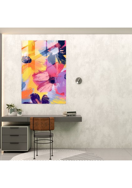 Çiçek Desenli Cam Tablo Sanatı - Andy Warhol Cam Tablo Cam Sanat Ev Dekorasyonu fiyatları