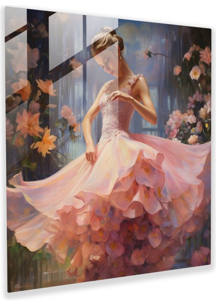 Balerin Yağlı Boya Cam Tablo - Balerin Yağlı Boya Ev Dekorasyonu Modern Sanat