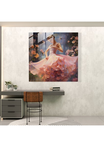 Balerin Yağlı Boya Cam Tablo - Balerin Yağlı Boya Ev Dekorasyonu Modern Sanat modelleri