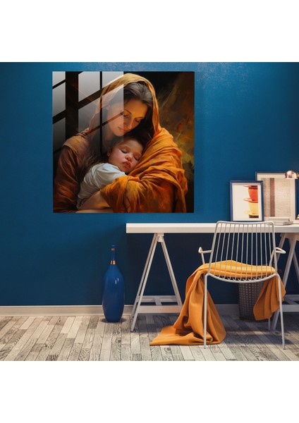 Hassas Başlangıçlar - Yağlı Boya Cam Tablo - Doğum Modern Sanat Doğum Koşulsuz Sevgi modelleri