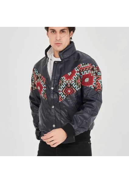 Erkek Içi Astarlı Içten Yaka Kısmı Peluşlu Uni Kumaş Vintage Ceket Acivert fırsatları