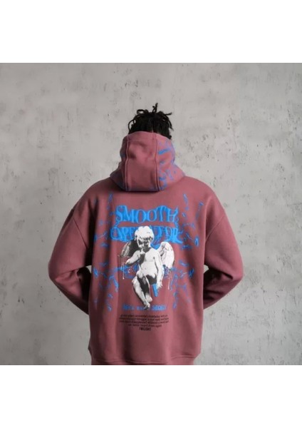 Erkek Yıldırım Baskılı Kapşonlu Weat Gül Kurusu fiyatları