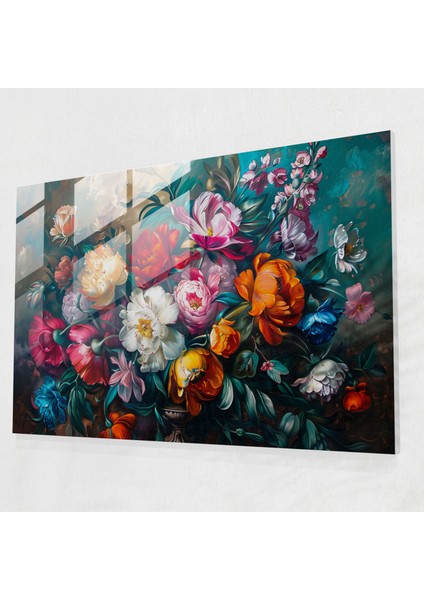 Barok Tarzı Resimli Cam Sanatı - Duvar Dekorasyonu Canlı Renkler Cam Sanatı