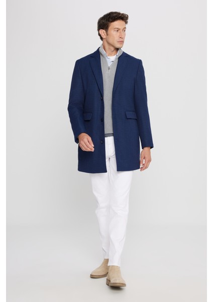 Standart Fit Normal Kesim Mono Yaka Armürlü Kapak Cepli Palto fiyatları