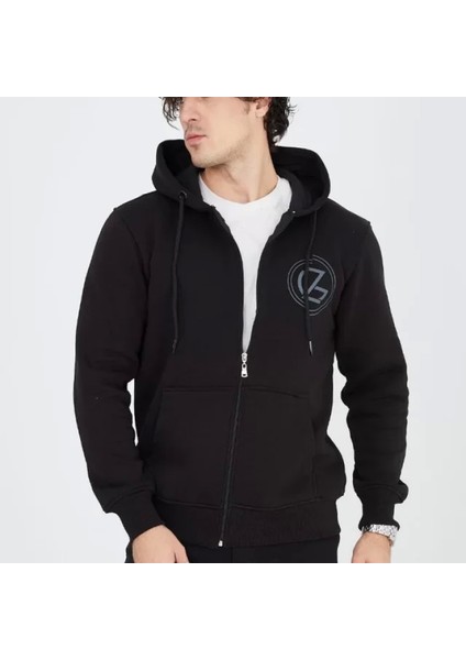 Erkek Kapüşonlu Baskılı Fermuarlı Hırka Iyah fiyatları