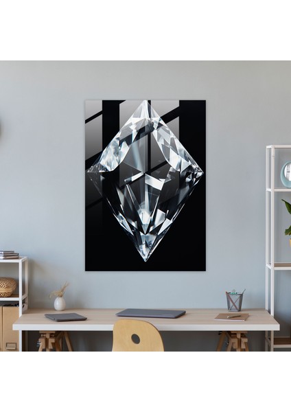 Elmas Desenli Cam Tablo - Inci Güzelliği Ev Dekorasyonu Cam Duvar Sanatı modelleri