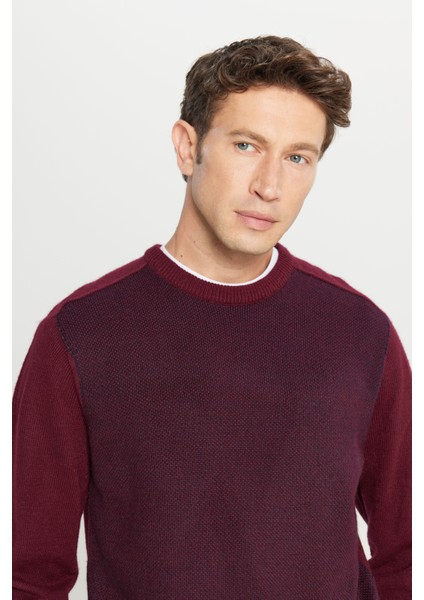 Standart Fit Normal Kesim Bisiklet Yaka Jakarlı Triko Kazak fırsatları