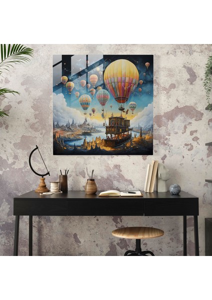 Rüya Gibi Karavan Cam Tablo - Karavan Karma Medya Sanatı Hayal Gücü Modern Sanat fiyatları