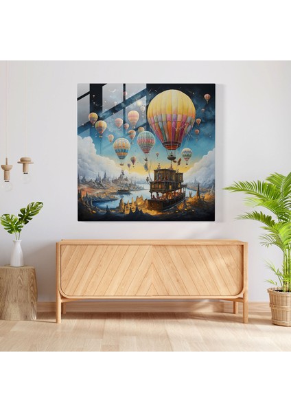 Rüya Gibi Karavan Cam Tablo - Karavan Karma Medya Sanatı Hayal Gücü Modern Sanat modelleri