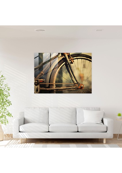 Antika Bisiklet Cam Tablosu - Bisiklet Antika Bisiklet Detaylar Fotoğraf Gerçekçi Illüstrasyon fiyatları
