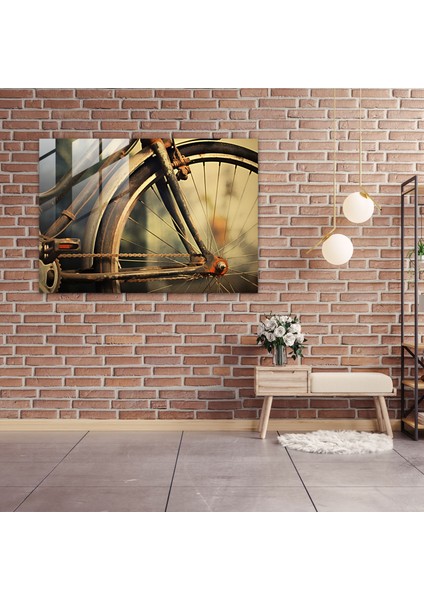 Antika Bisiklet Cam Tablosu - Bisiklet Antika Bisiklet Detaylar Fotoğraf Gerçekçi Illüstrasyon modelleri