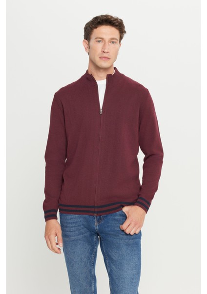 Pamuklu Standart Fit Normal Kesim Dik Yaka Triko Ceket