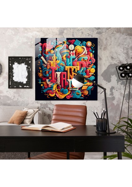 Şık Yazı Tipografisi Cam Tablo - Şık Cam Duvar Sanatı Ev Dekorasyonu Güçlü Mesaj fiyatları
