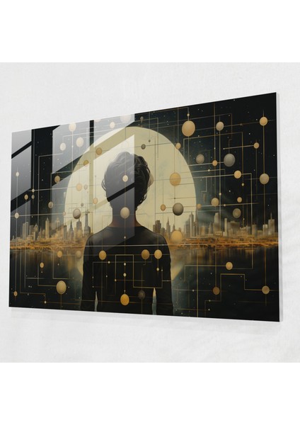 Jüpiter'in Geometrik Cam Duvar Sanatı - Dünya Cam Sanatı Modern Geometrik