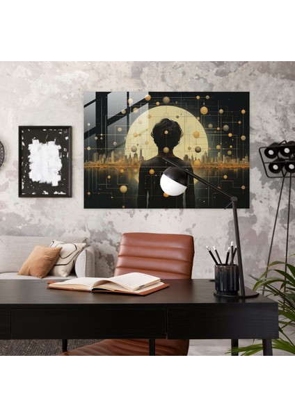 Jüpiter'in Geometrik Cam Duvar Sanatı - Dünya Cam Sanatı Modern Geometrik fiyatları