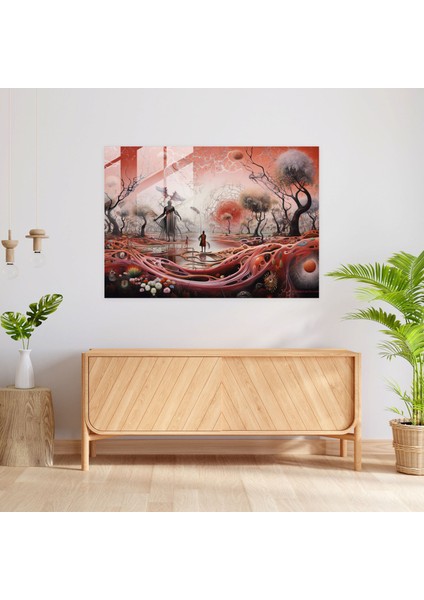 Gerçeküstü Aborijinal Cam Tablo - Ruh Dünyası - Aborijinal Cam Duvar Sanatı Duvar Dekorasyonu fiyatları