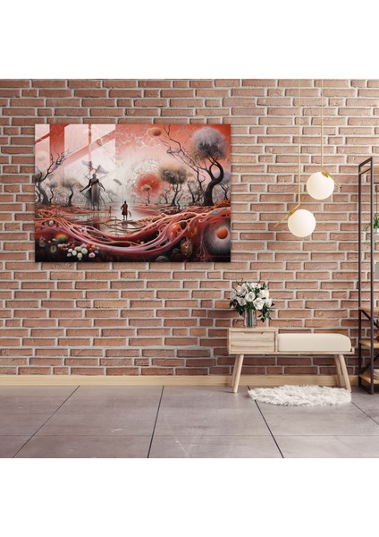 Gerçeküstü Aborijinal Cam Tablo - Ruh Dünyası - Aborijinal Cam Duvar Sanatı Duvar Dekorasyonu modelleri