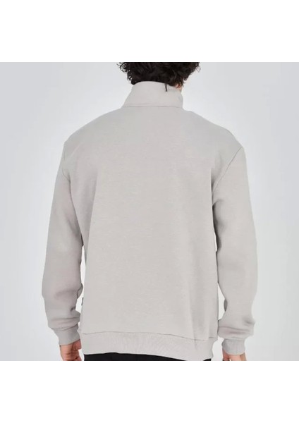 Erkek Yarım Fermuarlı Baskılı Weat Boyalı Gri fiyatları