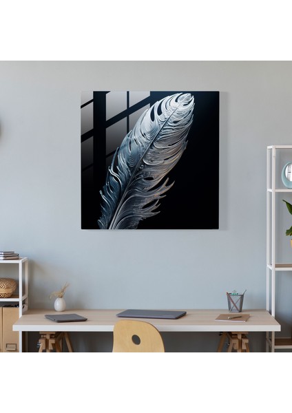 Tüy Yansımaları Cam Tablo - Tüy Modern Sanat Duvar Dekorasyonu Cam Tablo modelleri