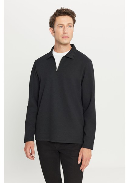 Pamuklu Standart Fit Normal Kesim Polo Yaka Sweatshirt modelleri