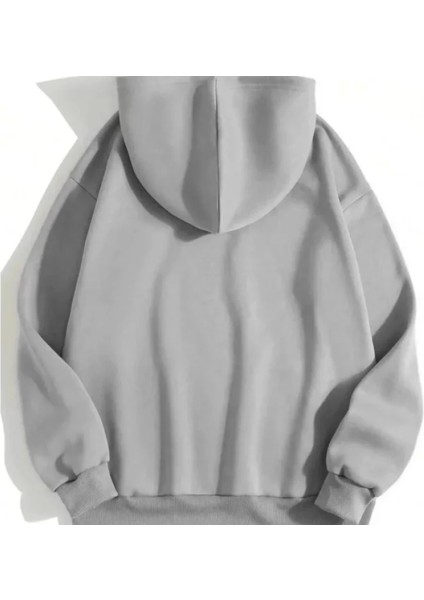 Erkek Düz Kapüşonlu Weat Boyalı Gri